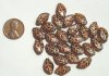 25 14x9mm Dark Topaz with Gold Wavy Leaf